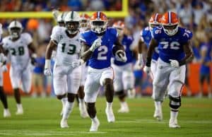Florida Gators running back Montrell Johnson scores against USF.-1280x853