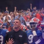 Florida Gators head coach Billy Napier and the team enter the Swamp before Kentucky- 1280x886