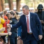 Florida Gators head coach Billy Napier at Gator Walk before the Florida Gators take on the LSU Tigers- 1280x1024