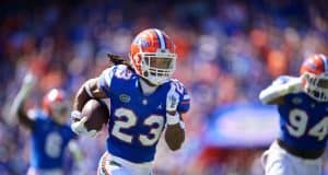 Florida Gators defensive back Jaydon Hill returns an INT against Missouri-1280x853