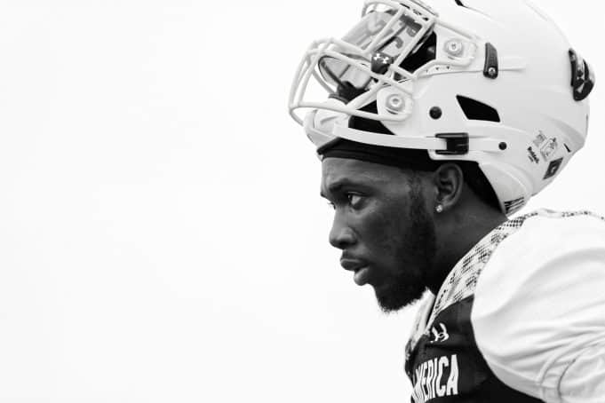 Florida Gators Football signee safety Jordan Castell during the second day of practice for the 2023 Under Armour All-America game- 1280x853