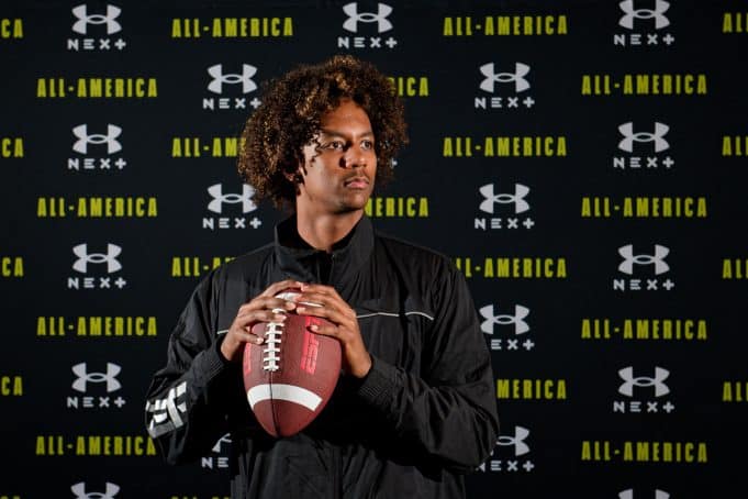 Florida Gators quarterback Jaden Rashada at the Under Armour All-American game- 1280x853