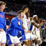 Florida Gators' basketball team celebrates a win over the Georgia Bulldogs-1280x853