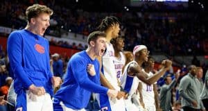 Florida Gators' basketball team celebrates a win over the Georgia Bulldogs-1280x853