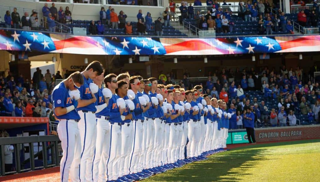 The Florida Gators baseball team prepares for action against Charleston Southern in Gainesville- 1280x853