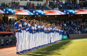 The Florida Gators baseball team prepares for action against Charleston Southern in Gainesville- 1280x853