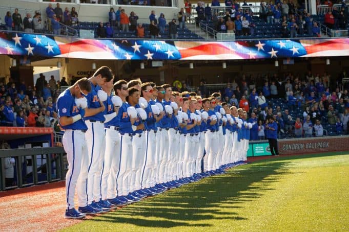 The Florida Gators baseball team prepares for action against Charleston Southern in Gainesville- 1280x853