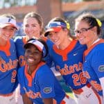 The Florida Gators softball team poses for photos before the Bowling Green game- 1280x853