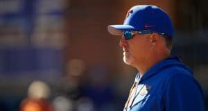 Florida Gators softball coach Tim Walton looks on as the Gators defeated Bowling Green- 1280x853