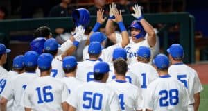 Florida Gators outfielder Wyatt Langford hits a home run against Miami- 1280x853