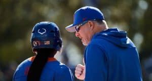 Florida Gators softball head coach Tim Walton talks with Charla Echols- 1280x853