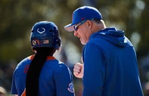 Florida Gators softball head coach Tim Walton talks with Charla Echols- 1280x853