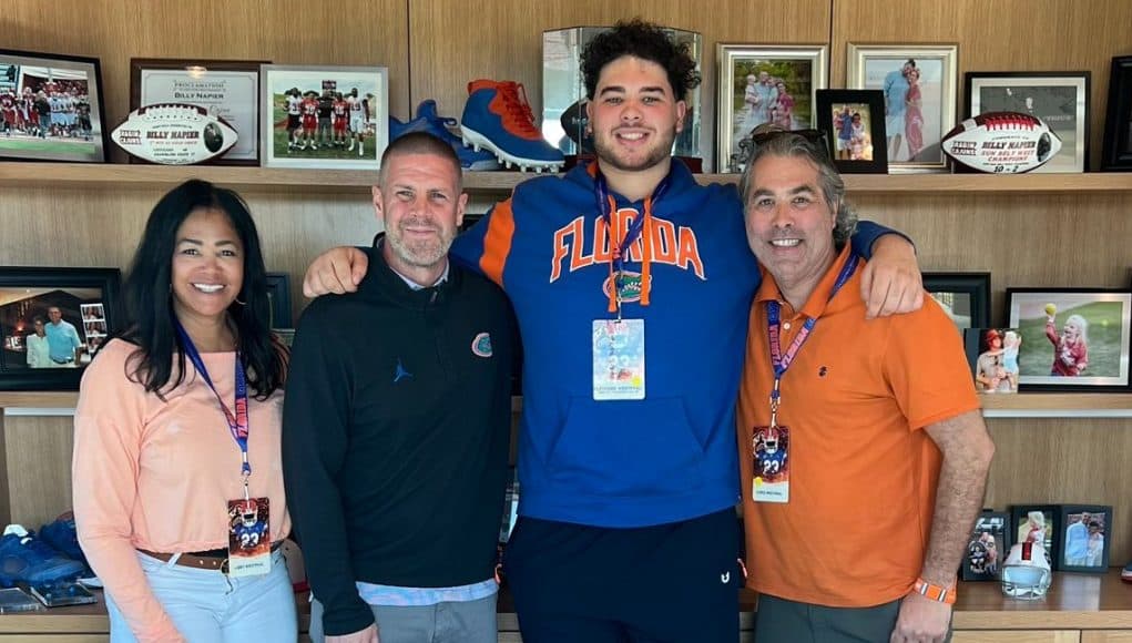 Offensive lineman Fletcher Westphal visiting the Florida Gators- 1144x796