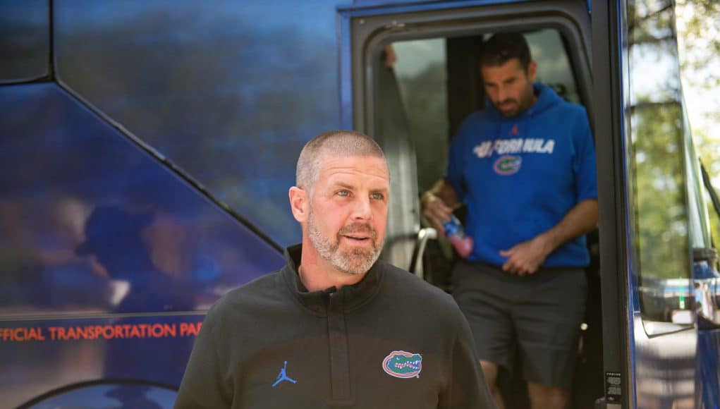 Florida Gators football head coach Billy Napier before the Orange and Blue game- 1280x853