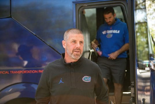 Florida Gators football head coach Billy Napier before the Orange and Blue game- 1280x853