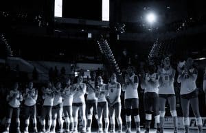 Florida Gators volleyball during introductions- 1280x1024