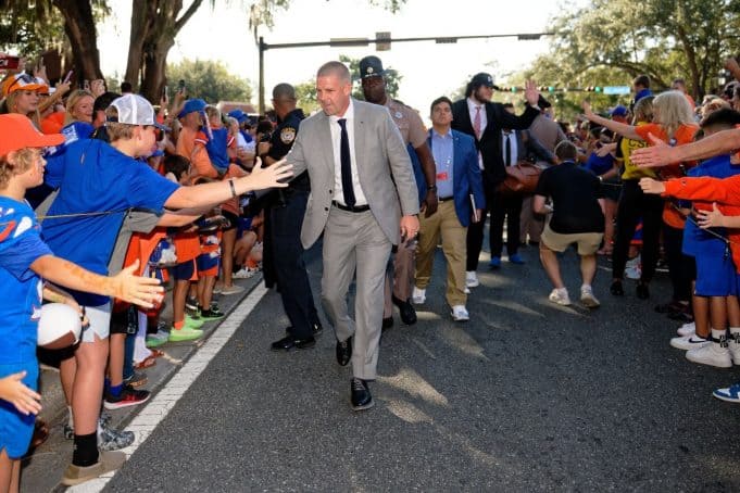 Florida Gators head coach Billy Napier before the Charlotte game- 1280x853
