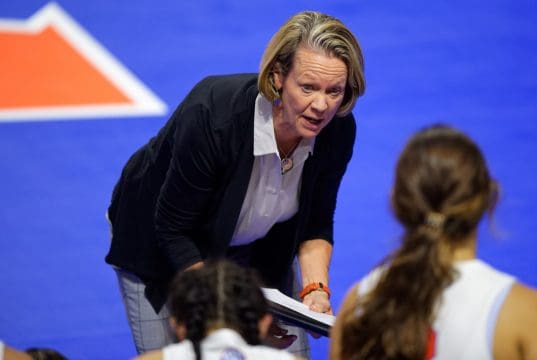 Florida Gators volleyball head coach Mary Wise coaches against LSU- 1280x853