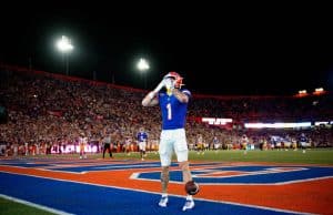 Florida Gators wide receiver Ricky Pearsall scores against McNeese State- 1280x853