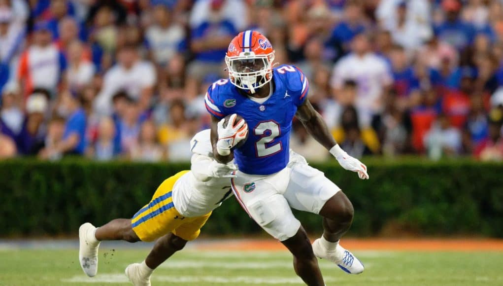Running back Montrell Johnson runs against McNeese- 1280x853