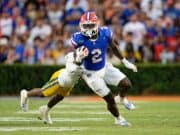 Running back Montrell Johnson runs against McNeese- 1280x853