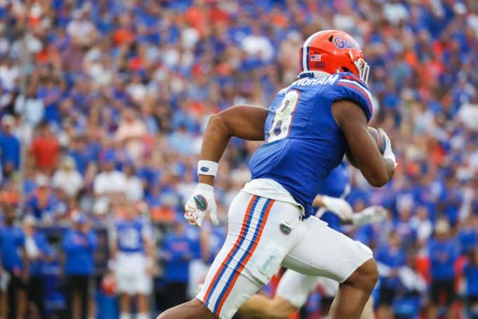 Florida Gators tight end Arlis Boardingham scores against the Vanderbilt Commodores on homecoming- 1280x853