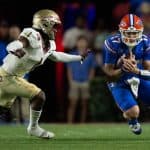 Florida Gators quarterback Max Brown runs against Florida State- 1280x853