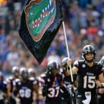 Florida Gators quarterback Graham Mertz leads the team out of the tunnel before the Arkansas game- 1280x853