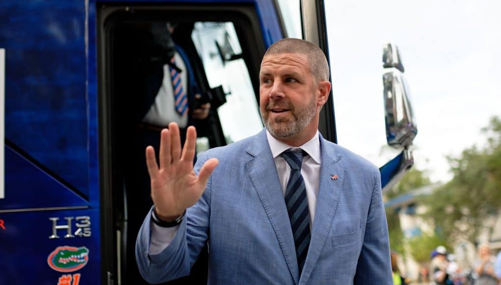 Florida Gators head coach Billy Napier before the Arkansas game- 1280x853