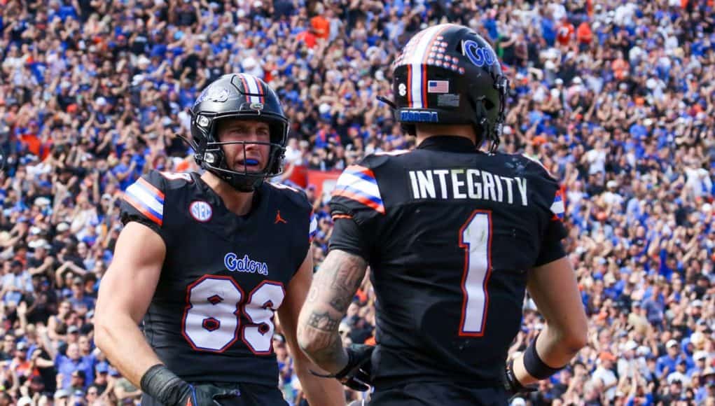 Florida Gators receiver Ricky Pearsall scores against Arkansas- 1280x853