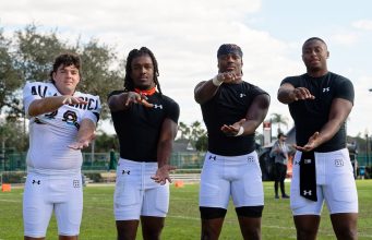 Florida Gators signees Bobby Engstler, Myles Graham, Aaron Chiles Jr, and DJ Lagway at the Under Armour Game- 1280x853