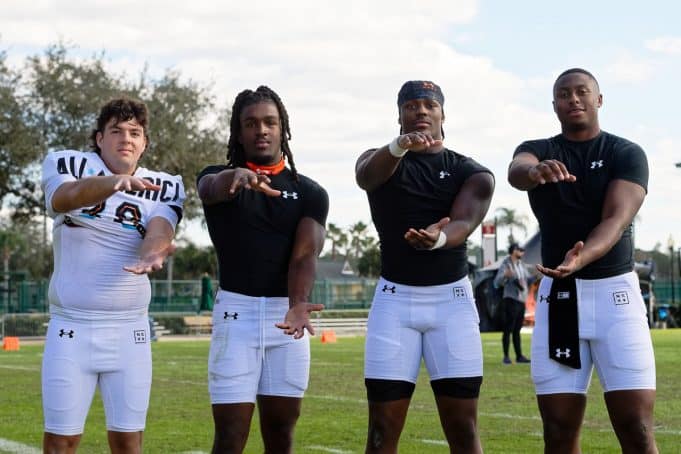 Florida Gators signees Bobby Engstler, Myles Graham, Aaron Chiles Jr, and DJ Lagway at the Under Armour Game- 1280x853