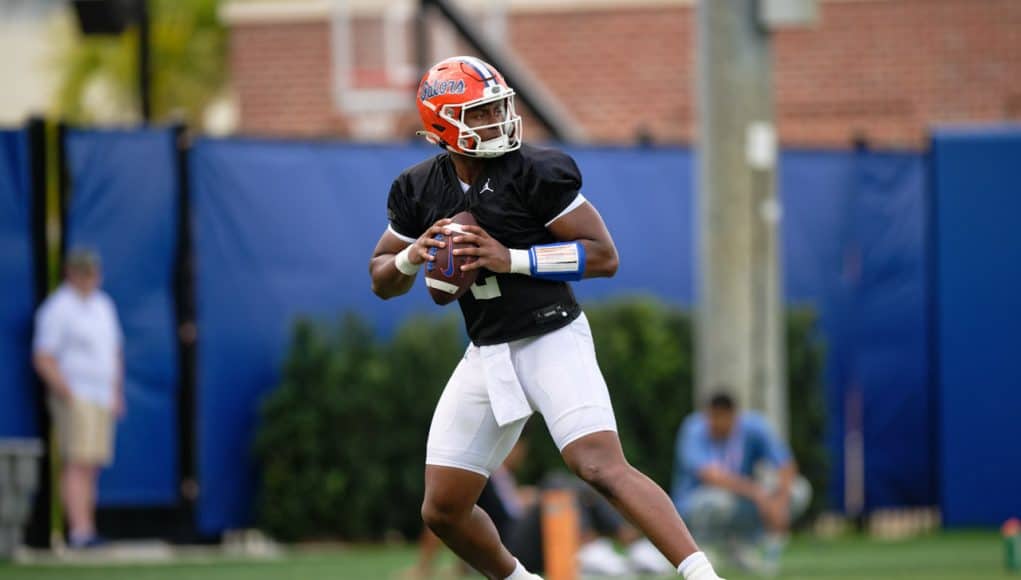 Florida Gators quarterback DJ Lagway at Saturday's spring practice- 1280x853