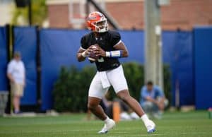 Florida Gators quarterback DJ Lagway at Saturday's spring practice- 1280x853