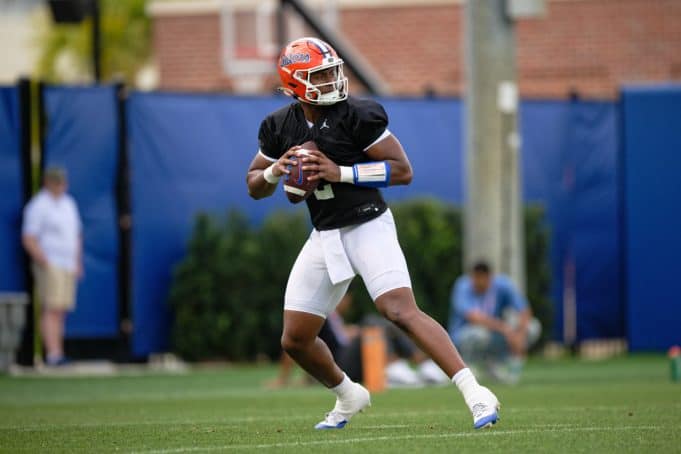 Florida Gators quarterback DJ Lagway at Saturday's spring practice- 1280x853