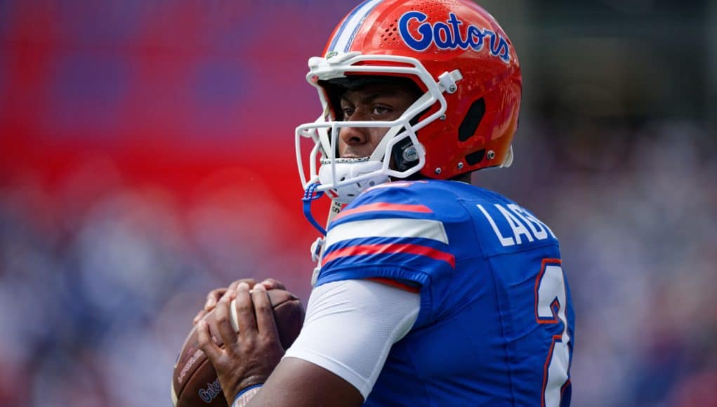 Florida Gators quarterback DJ Lagway throws against the Miami Hurricanes- 1280x853