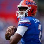 Florida Gators quarterback DJ Lagway throws against the Miami Hurricanes- 1280x853