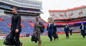 Florida Gators QB DJ Lagway arrives for the Samford game.-1280x853
