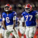 Florida Gators WR Elijhah Badger celebrates against Kentucky- 1280x853