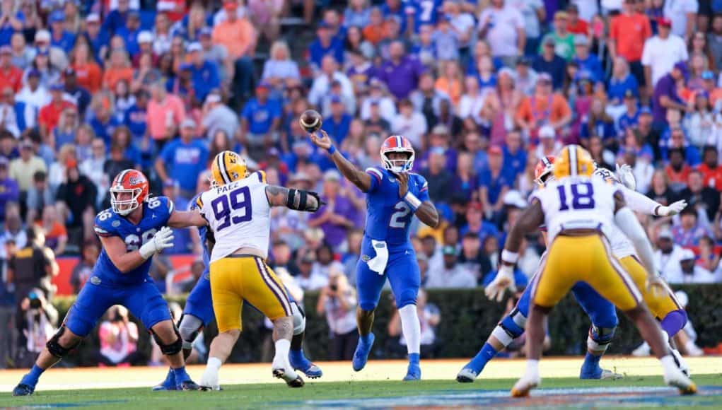 Florida Gators quarterback DJ Lagway throws against LSU-1280x853