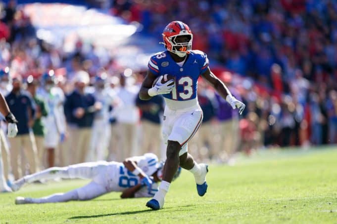 Florida Gators running back Jadan Baugh scores against Ole Miss- 1280x853