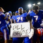 The Florida Gators celebrate the big win over LSU on Saturday in the Swamp-1280x853