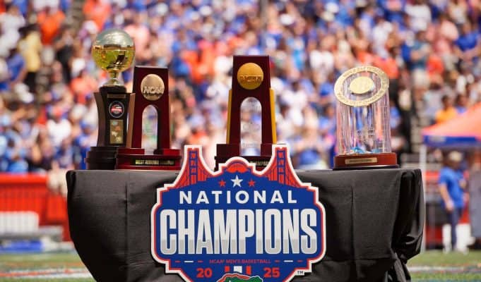 Florida Gators basketball celebration in the Swamp- 1280x859