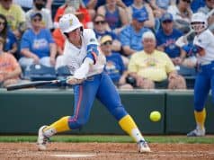 Florida Gators infielder Mia Williams hits in 2025-1280x853