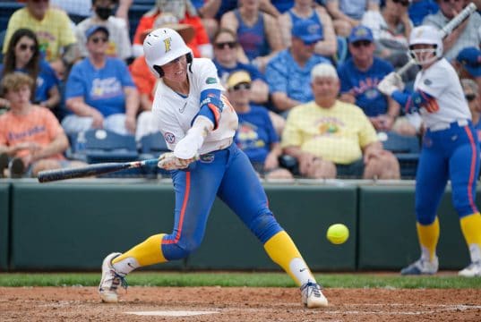 Florida Gators infielder Mia Williams hits in 2025-1280x853
