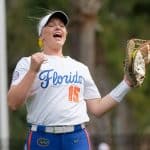 Florida Gators first baseman Reagan Walsh makes a catch-1280x853