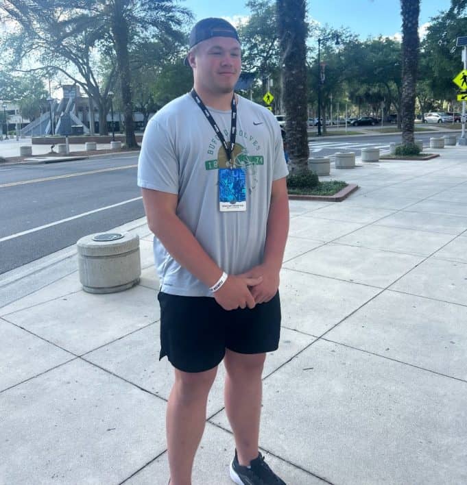 Offensive lineman Graham Houston at the Orange and Blue game-951x989