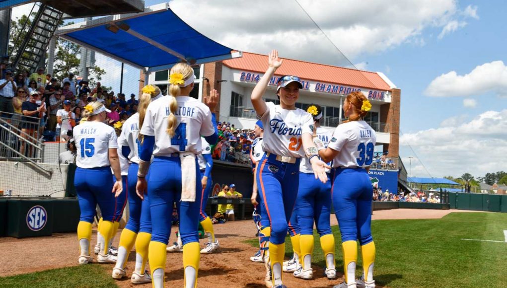 Florida Gators outfielder Kendra Falby before the Texas game- 1280x853