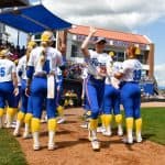 Florida Gators outfielder Kendra Falby before the Texas game- 1280x853