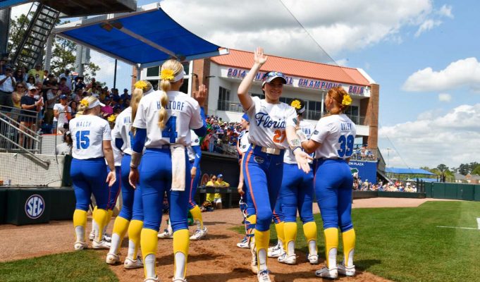 Florida Gators outfielder Kendra Falby before the Texas game- 1280x853